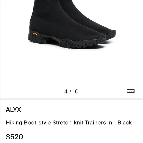 1017 ALYX Men’s Black Hiking Boot Stretch-knit - Picture 13 of 13